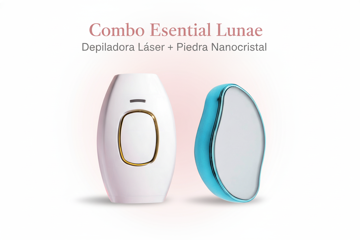 COMBO ESENTIAL LUNAE: DEPILADORA LASER + PIEDRA DEPILADORA NANOCRISTAL