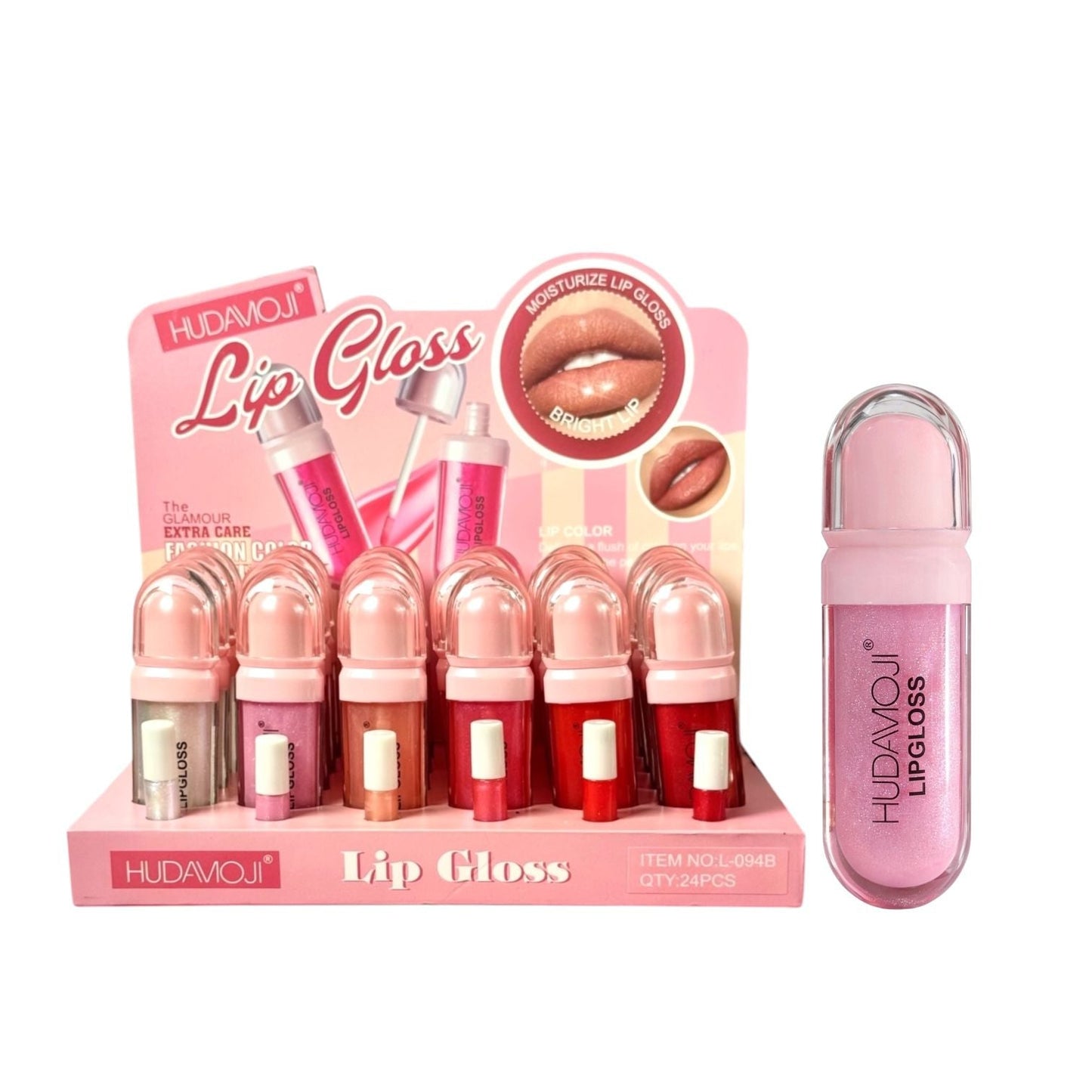 BRILLO GLOSS CON COLOR TAPA ROSADA HUDAMOJI