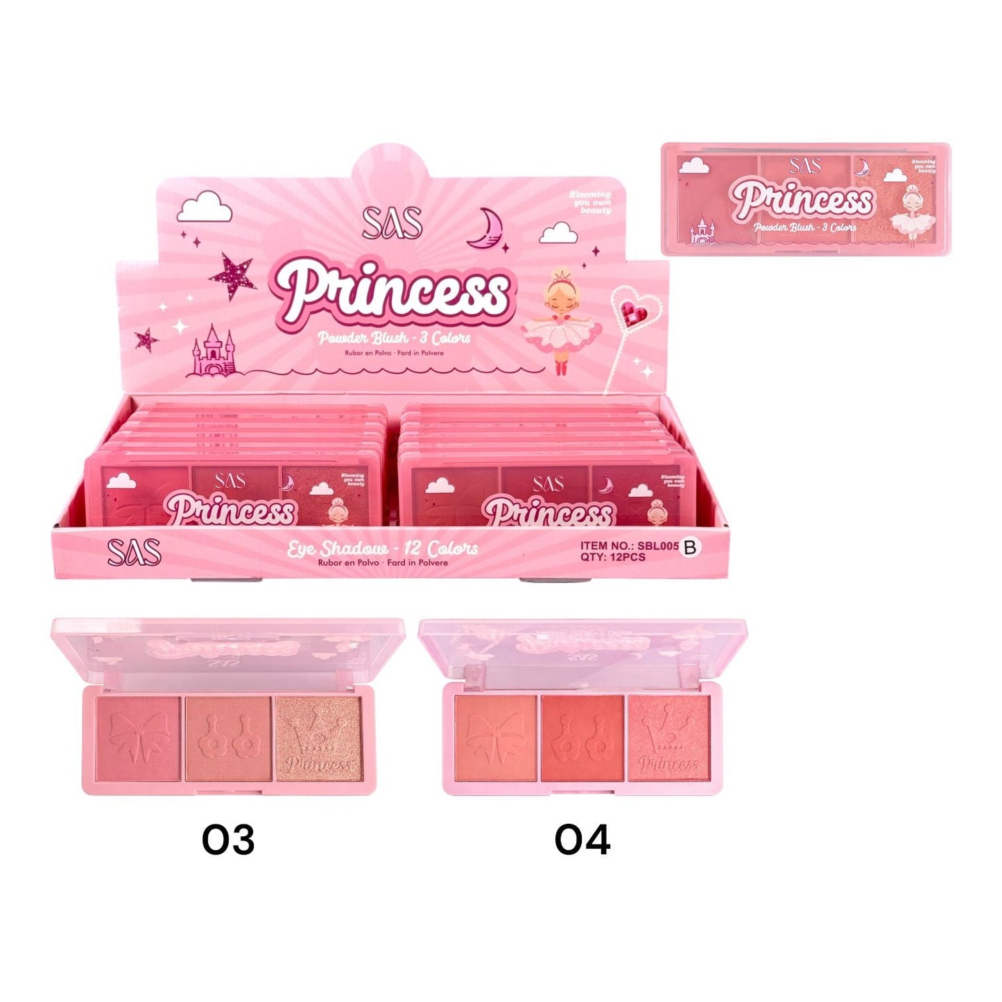 PALETA X3 RUBORES PRINCESS SAS