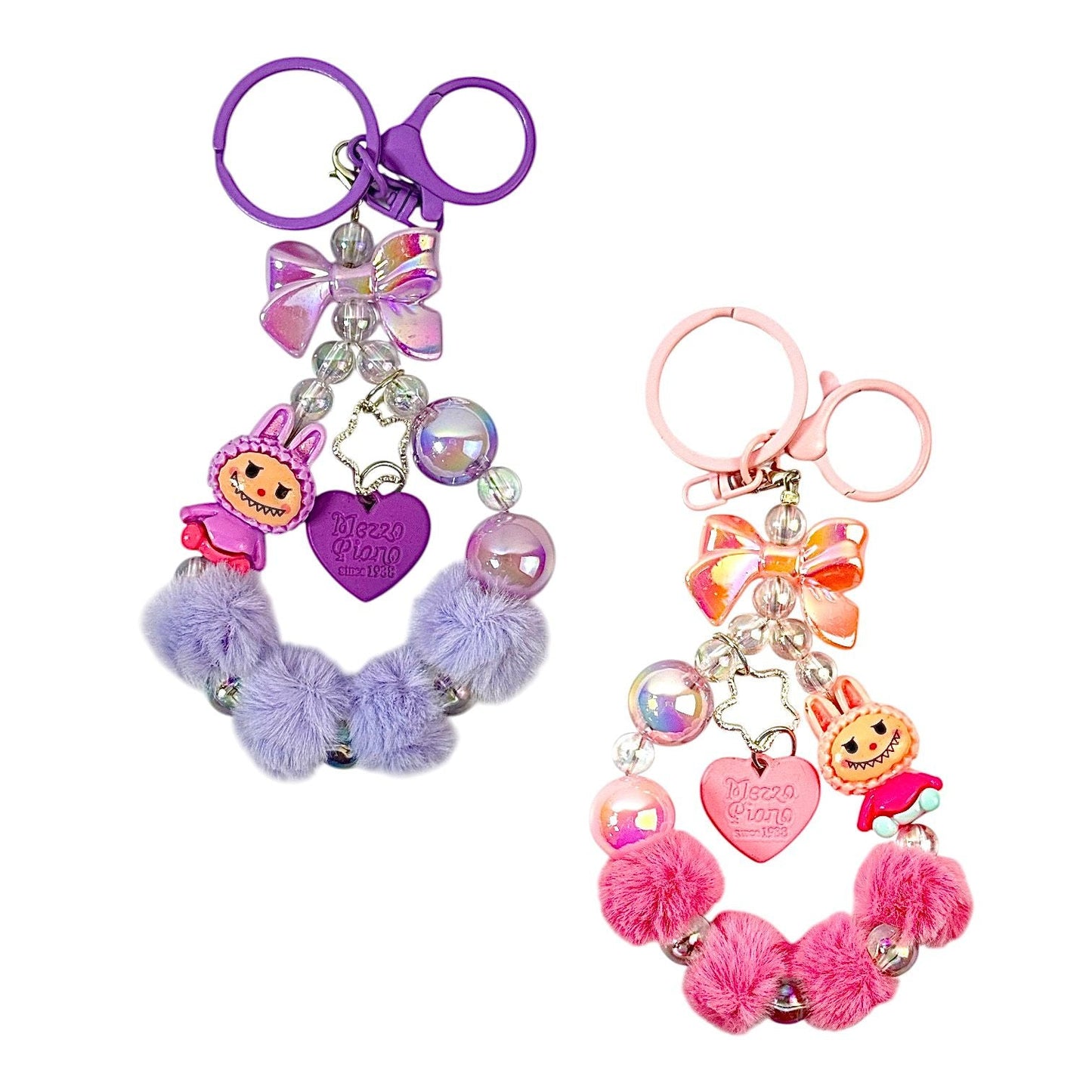 LLAVERO PULSERA LABUBU POMPONES
