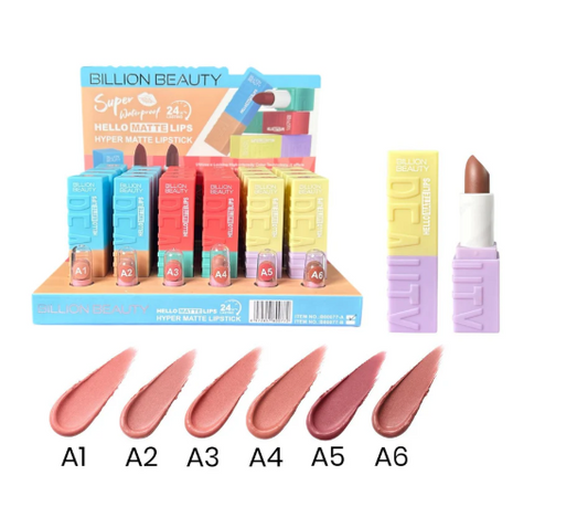 LABIAL EN BARRA BEAUTY HELLO MATTE UPS BILLION BEAUTY